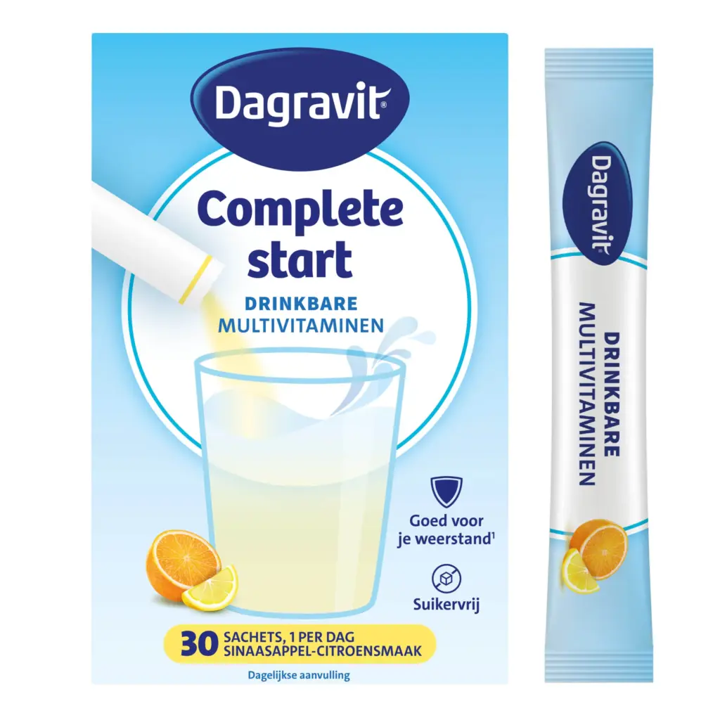 Dagravit Complete Start Drinkbare Multivitaminen Citroen-Sinaasappel (30 sachets)