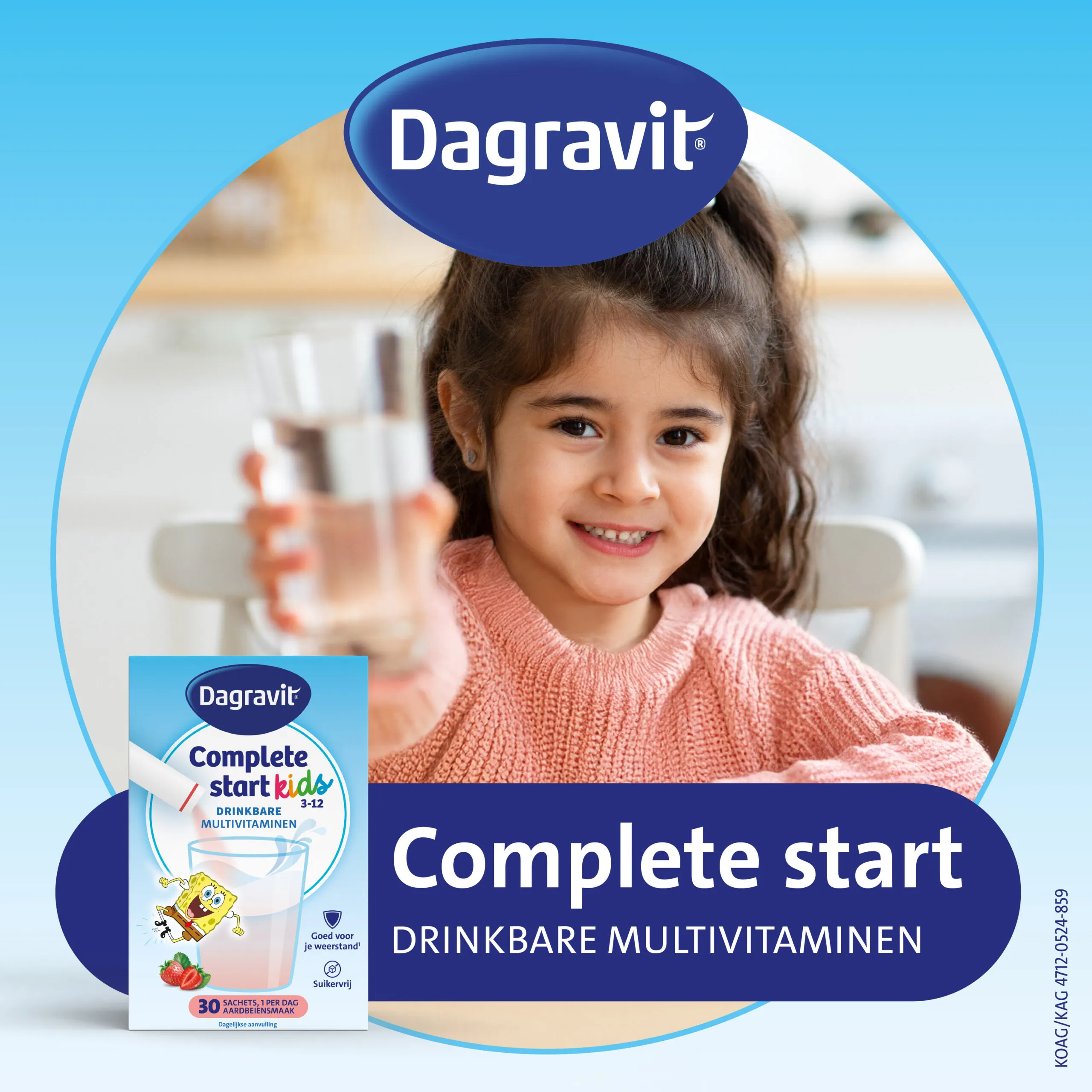 Dagravit Complete Start Drinkbare Multivitaminen Kids 3-5 Aardbei (30 sachets)