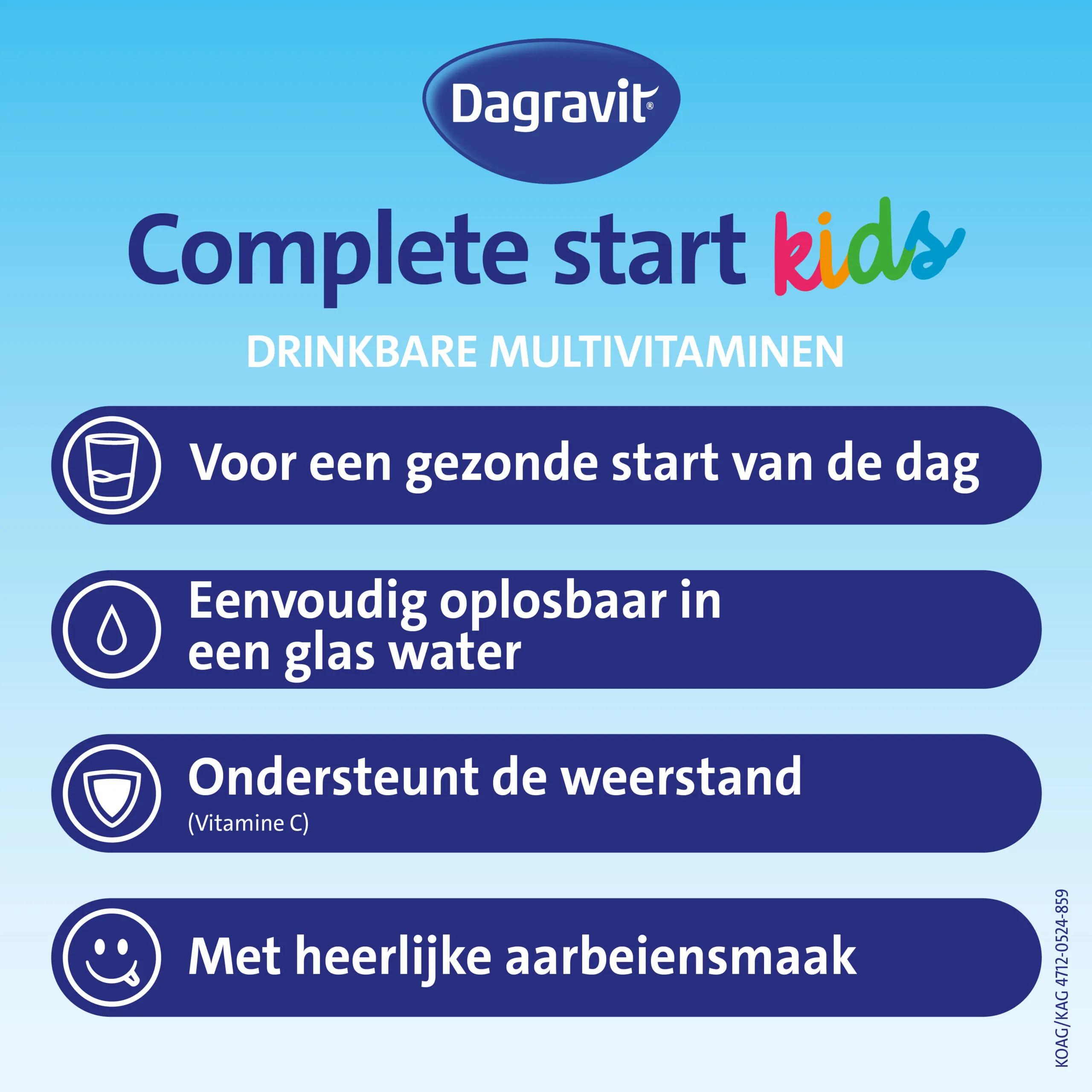 Dagravit Complete Start Drinkbare Multivitaminen Kids 3-5 Aardbei (30 sachets) - image 2