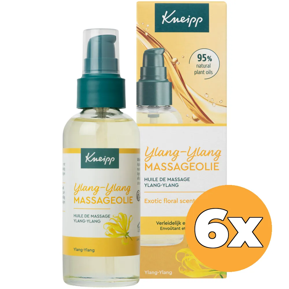 6 x Kneipp Massageolie Ylang-Ylang met Pompje (100 ml)