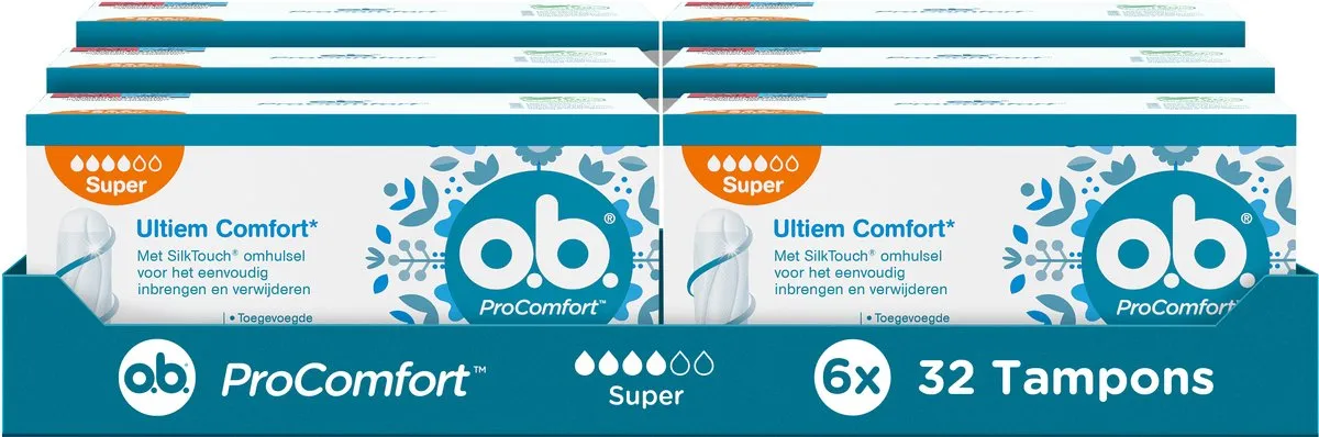 6x Ob Tampons Procomfort Super (32 stuks)