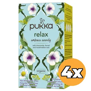 4x Pukka Relax Thee Bio (20 zakjes)