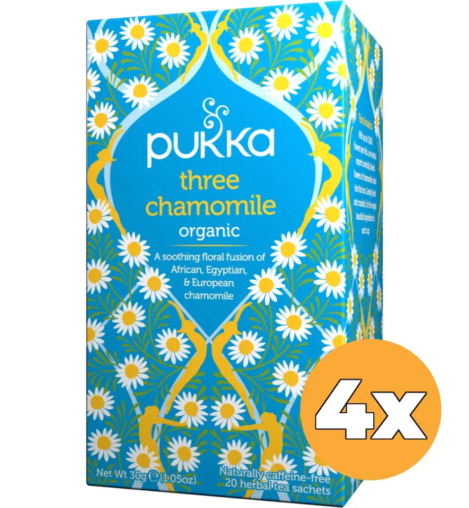 4x Pukka Three Chamomile Bio (20 zakjes)