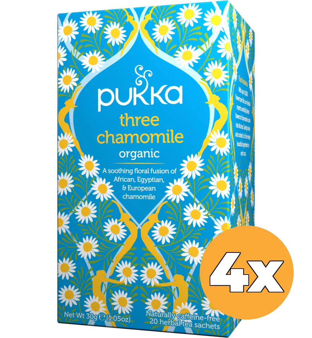 4x Pukka Three Chamomile Bio (20 zakjes)