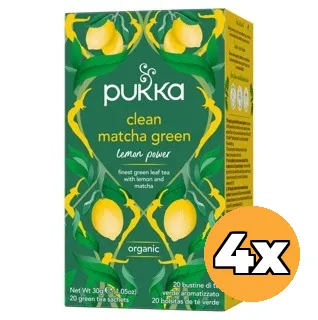 4x Pukka Clean Matchagreen Bio (20 zakjes)
