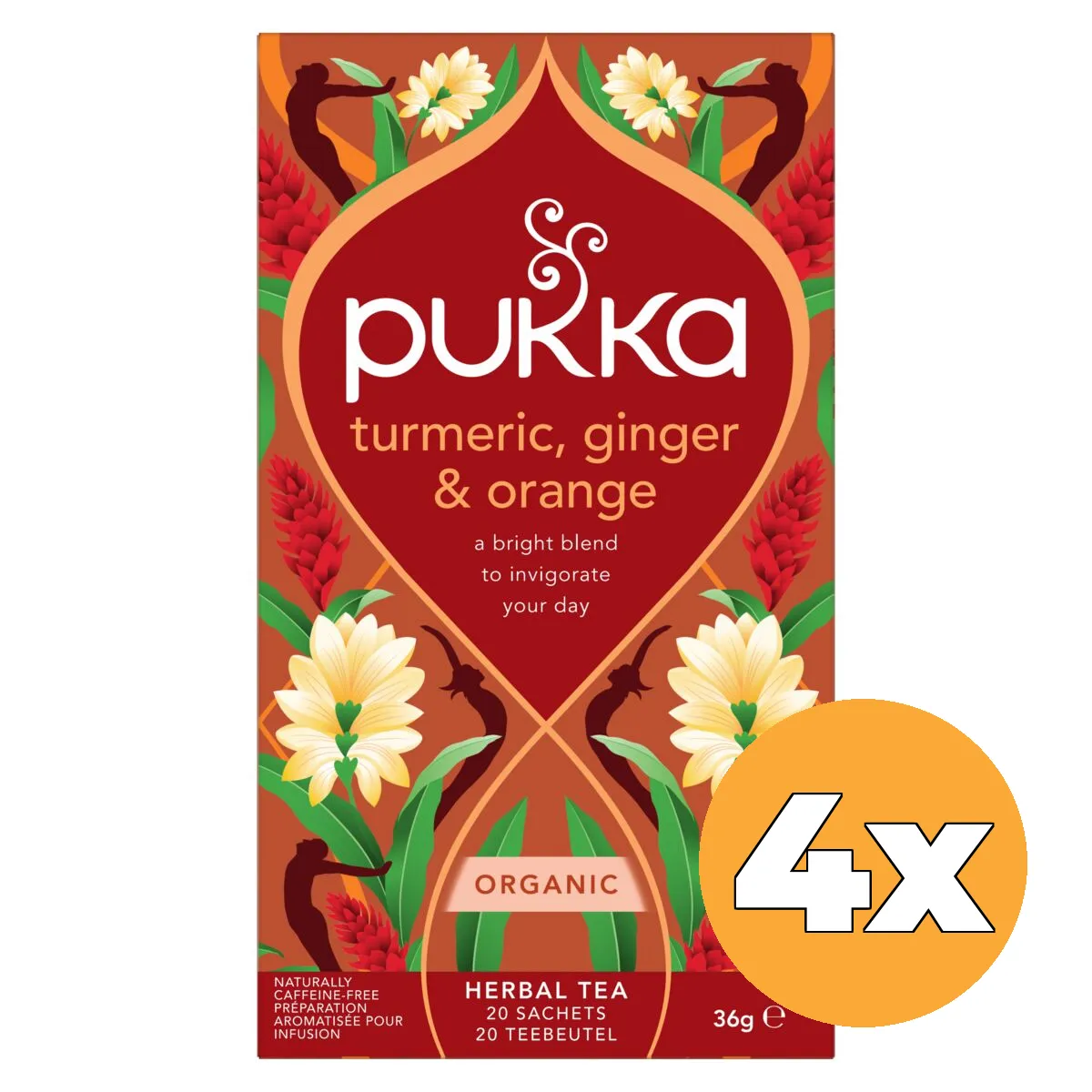 4x Pukka Turmeric, Ginger & Orange (20 zakjes)