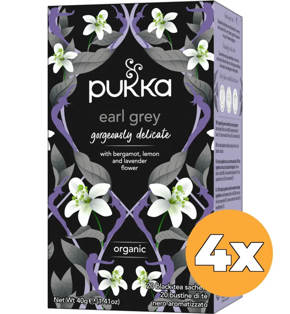 4x Pukka Earl Grey Bio (20 zakjes)