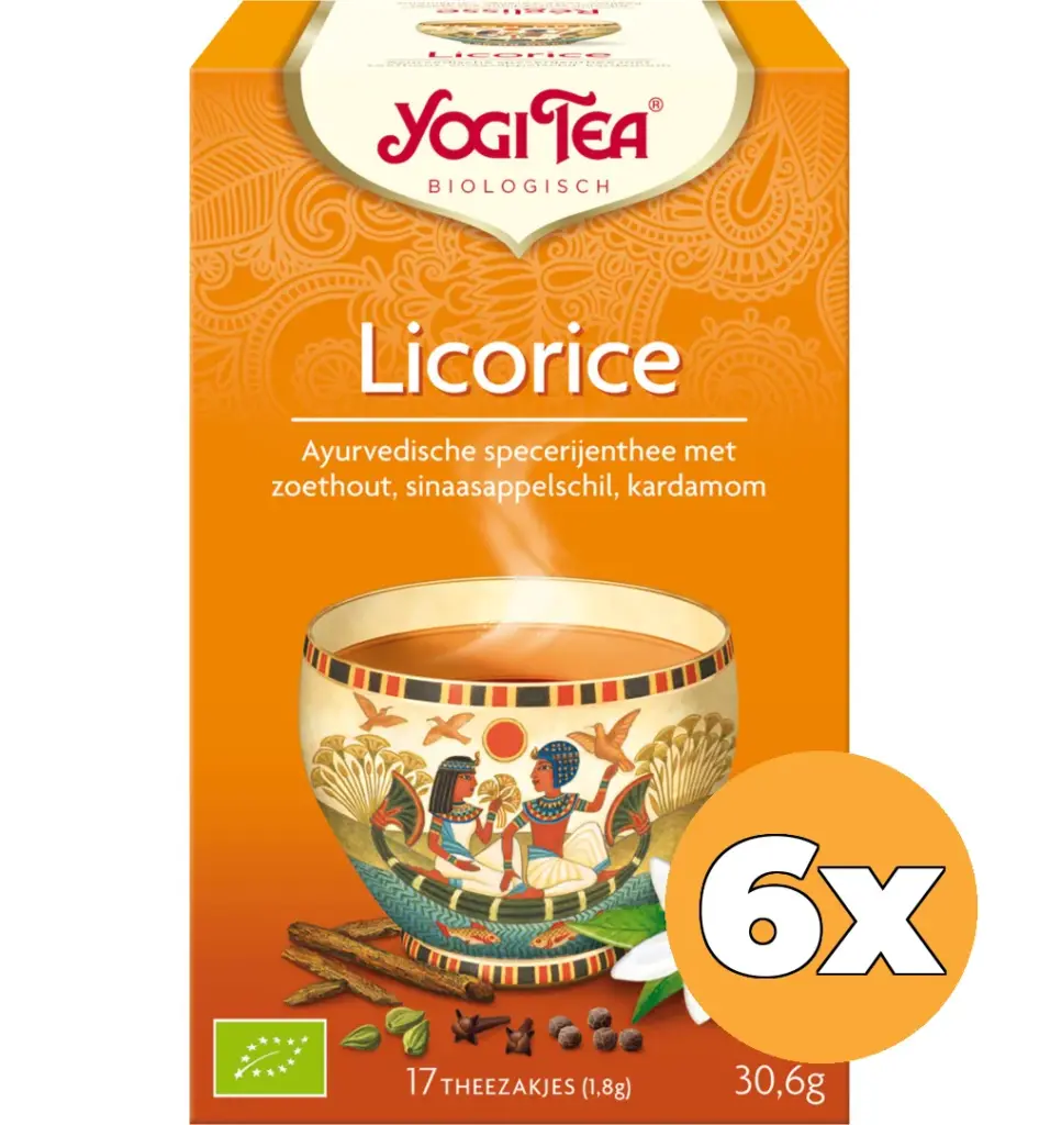 6x Yogi Tea Licorice Egyptian bio (17 stuks)