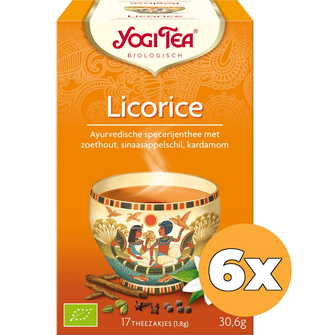 6x Yogi Tea Licorice Egyptian bio (17 stuks)