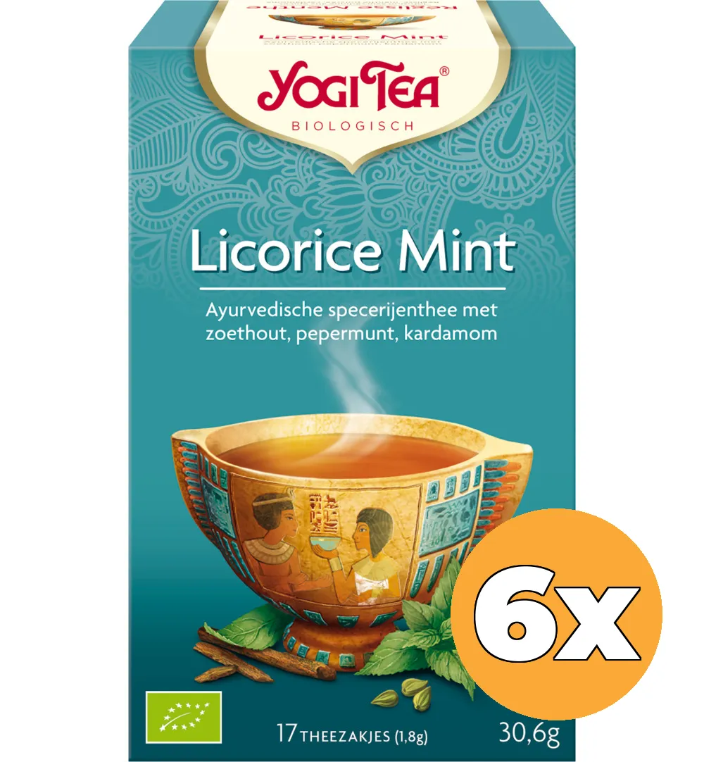 6x Yogi Tea Licorice mint bio (17 stuks)