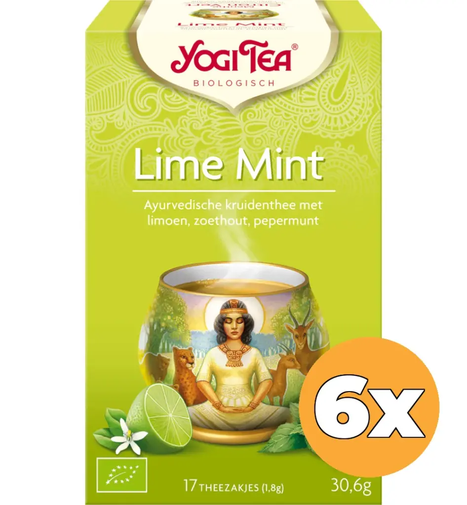 6x Yogi Tea Lime mint bio (17 stuks)