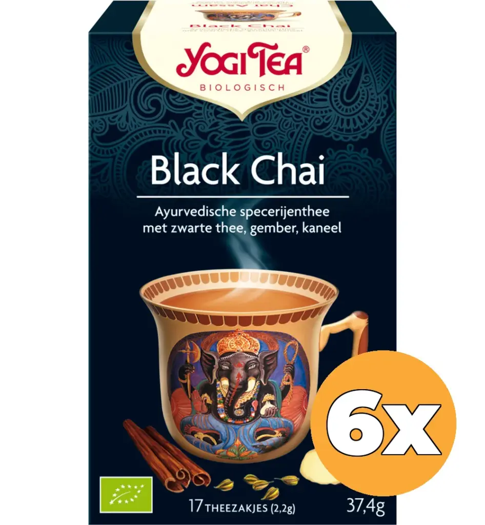 6x Yogi Tea Black chai bio (17 stuks)