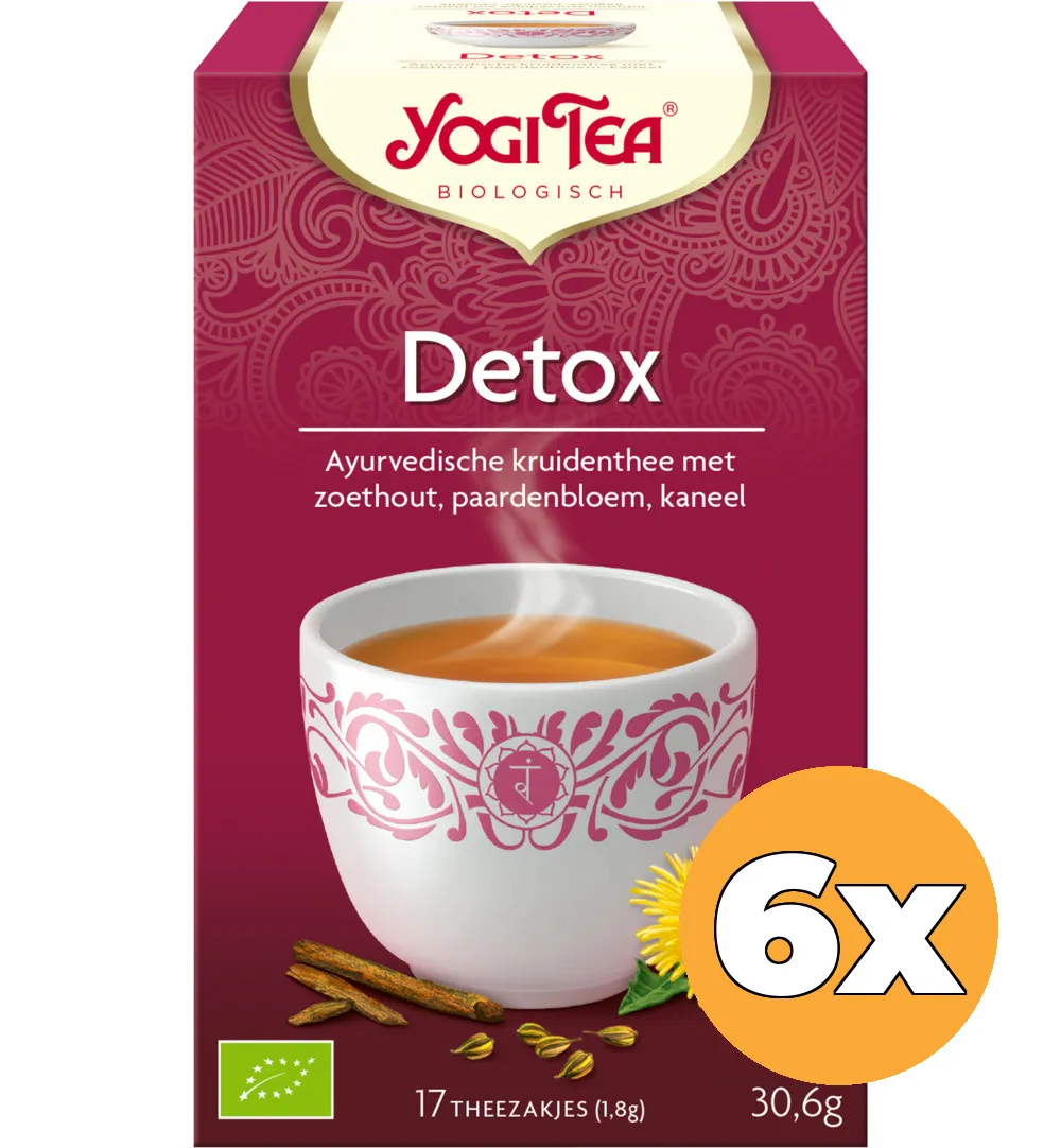 6x Yogi Tea Detox bio (17 stuks)
