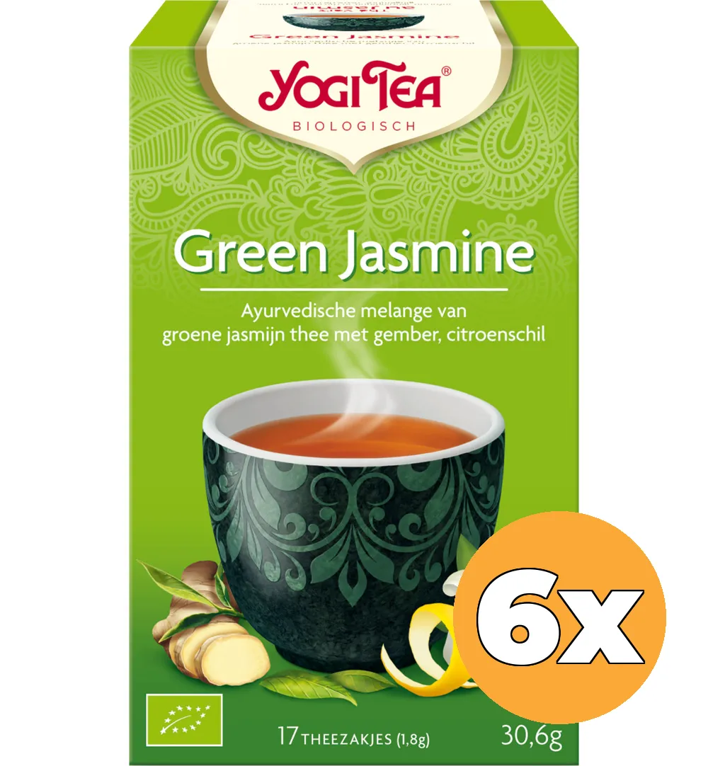 6x Yogi Tea green jasmine bio (17 stuks)