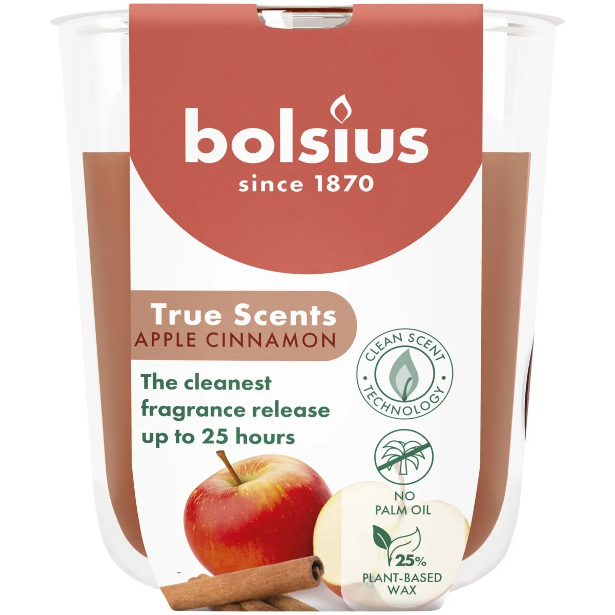 Bolsius Geurglas 80/73 True Scents Apple Cinnamon (1 stuk)