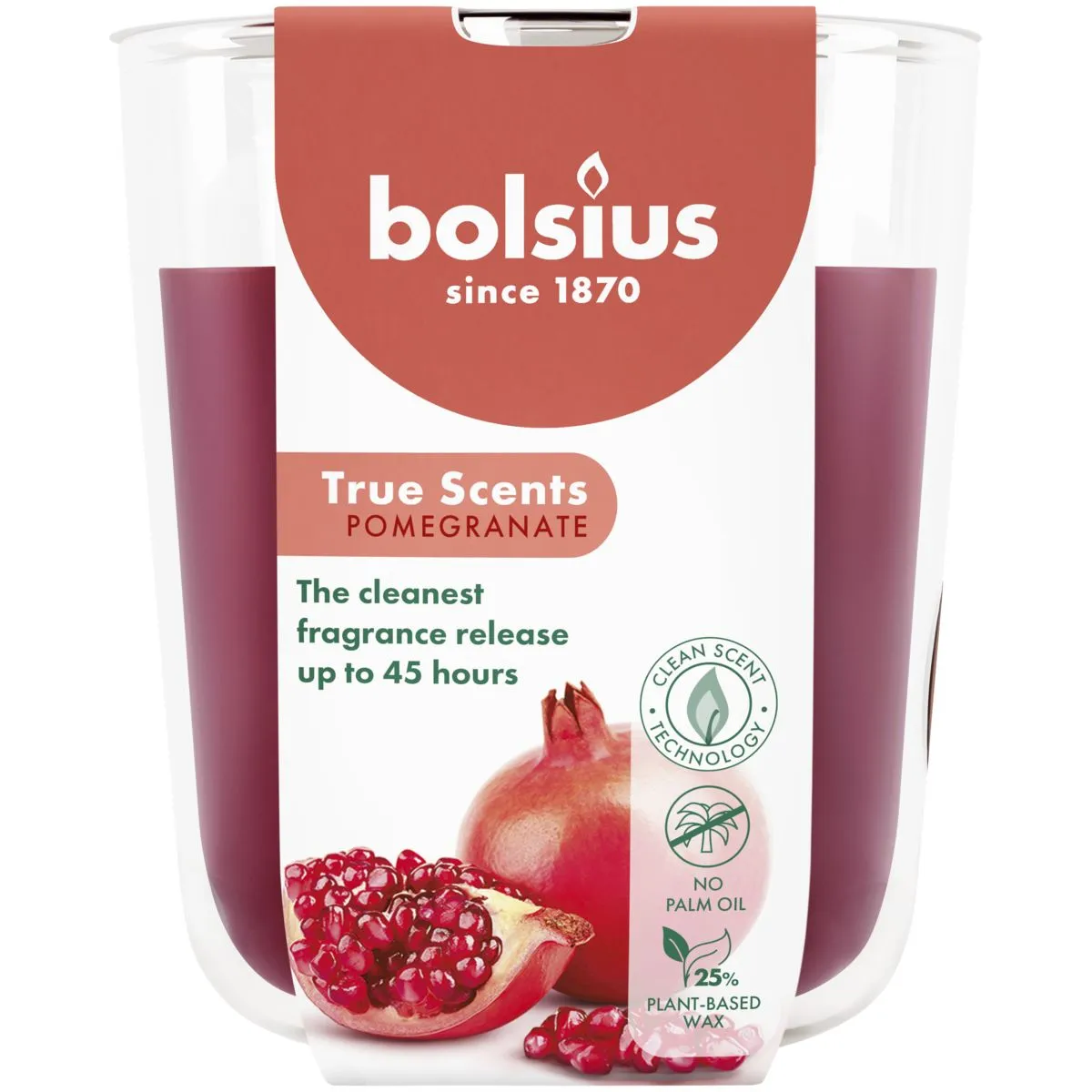 Bolsius Geurglas 97/85 True Scents Pomegranate (1 stuk)