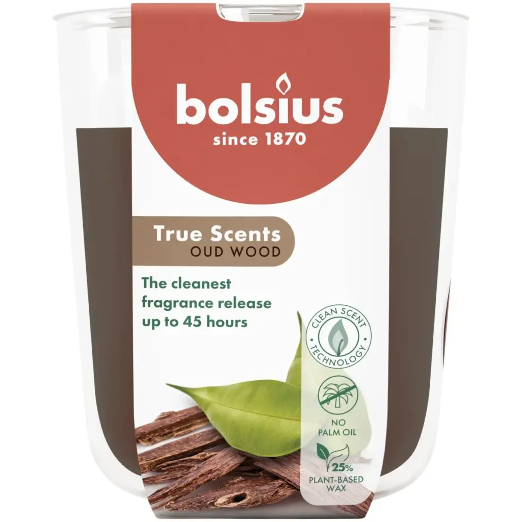 Bolsius Geurglas 97/85 True Scents Oud Wood (1 stuk)