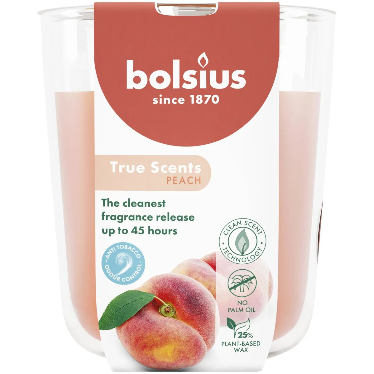 Bolsius Geurglas 97/85 True Scents Peach (1 stuk)