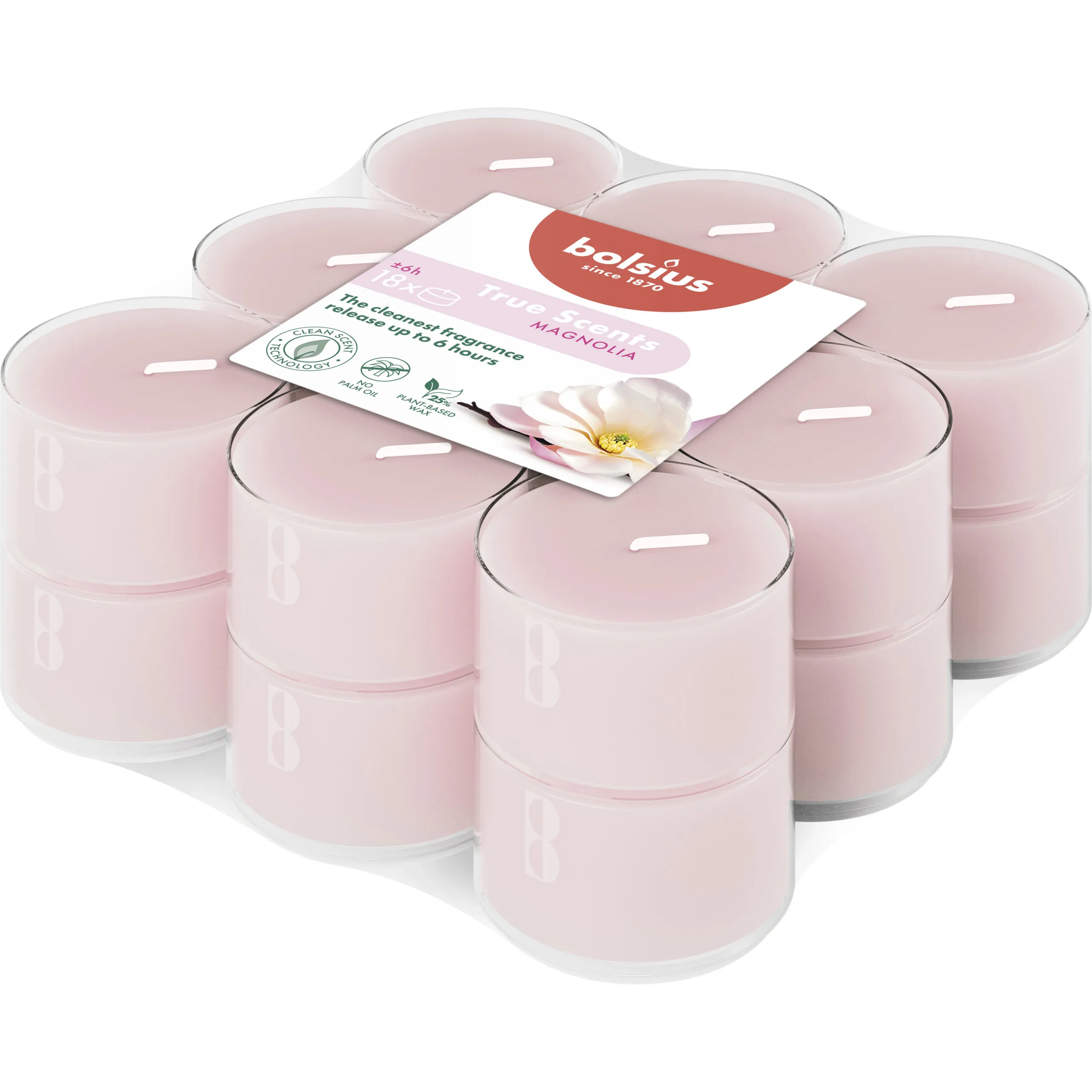 Bolsius Geurtheelichten Clear Cup 6U True Scents Magnolia (1 stuk)