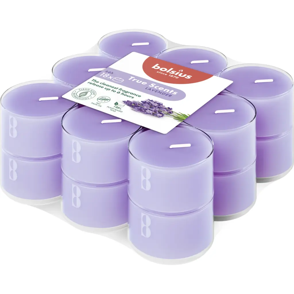Bolsius Geurtheelichten Clear Cup 6U True Scents Lavender (1 stuk)