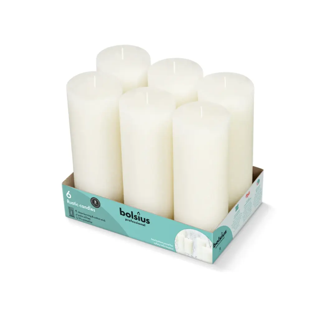 Bolsius Stompkaars Rustiek Tray 6  Zacht Paarl (1 stuk)