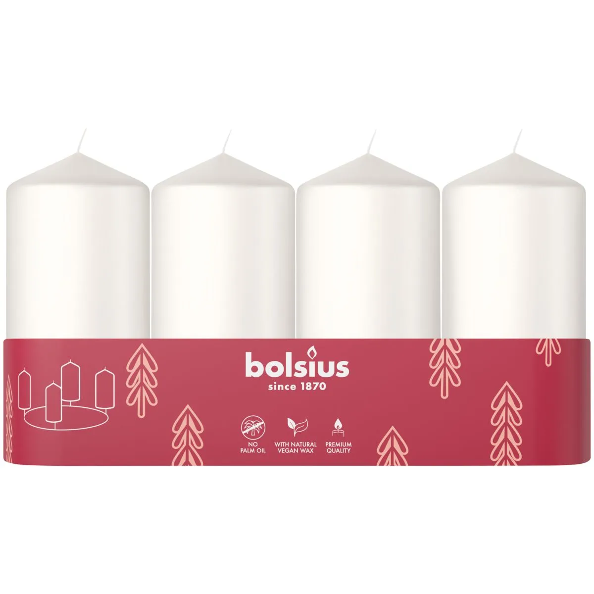 Bolsius Stompkaars 100/48 Tray 4 Cloudy White (1 stuk)