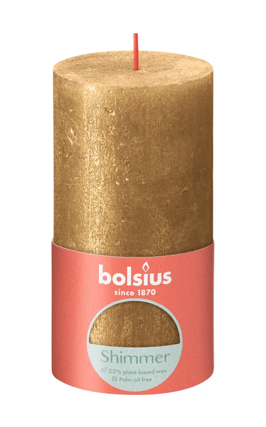 Bolsius Stompkaars Shimmer 130/68 Gold (1 stuk)