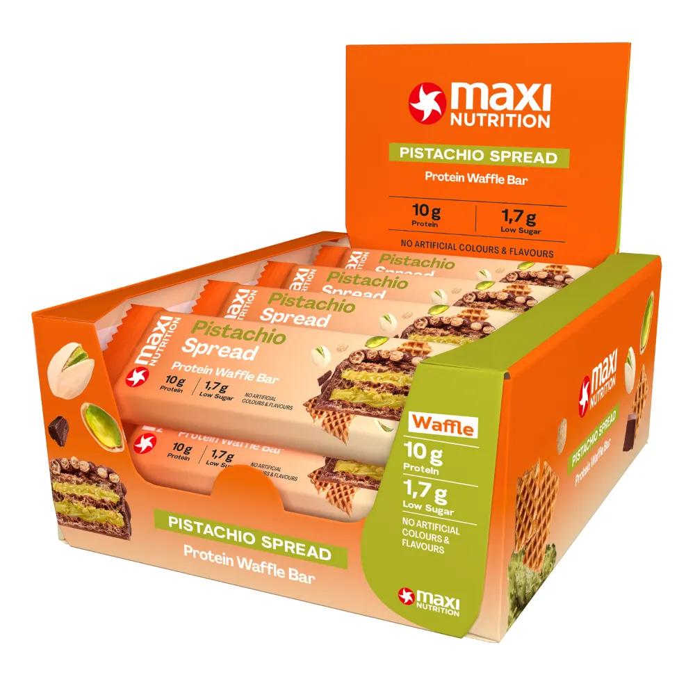 12x Maxi Nutrition Waffle Bar Pistachio (Dubai Chocolate) (40 gr)