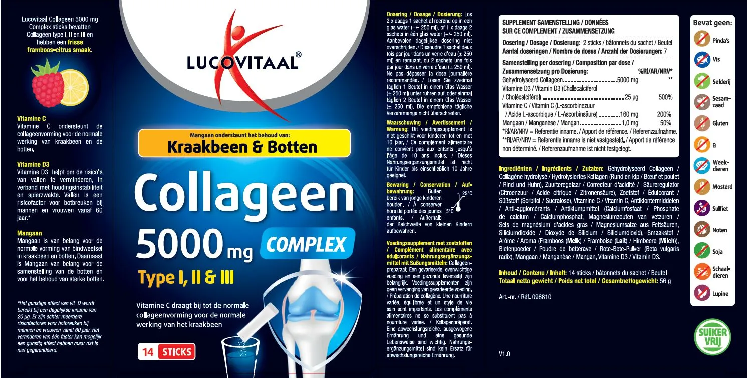 Lucovitaal Collageen Complex 5000mg (14 sticks)