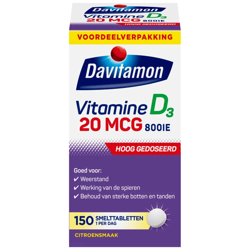 Davitamon Vitamine D3 20mcg (150 tabletten)