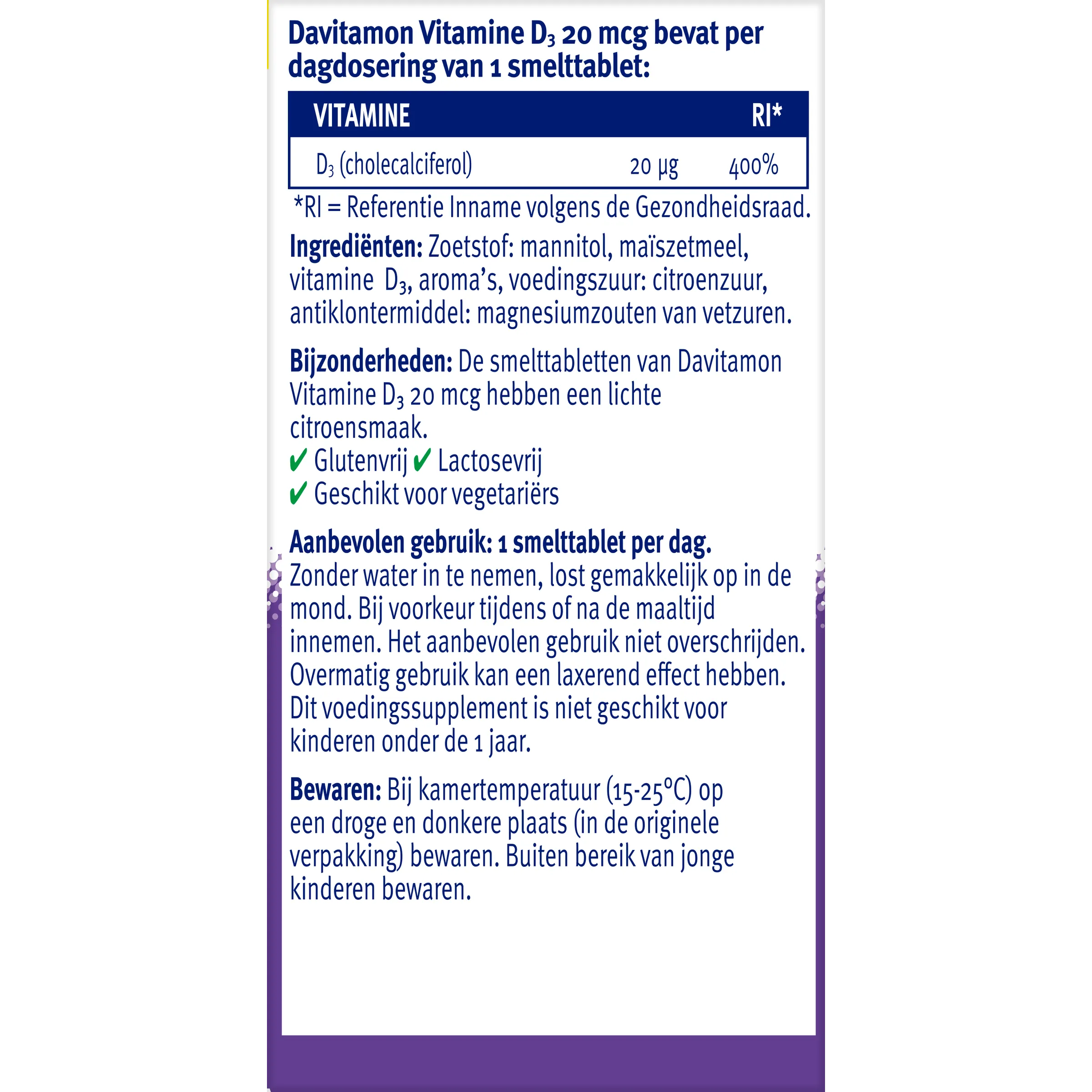 Davitamon Vitamine D3 20mcg (150 tabletten) - image 2
