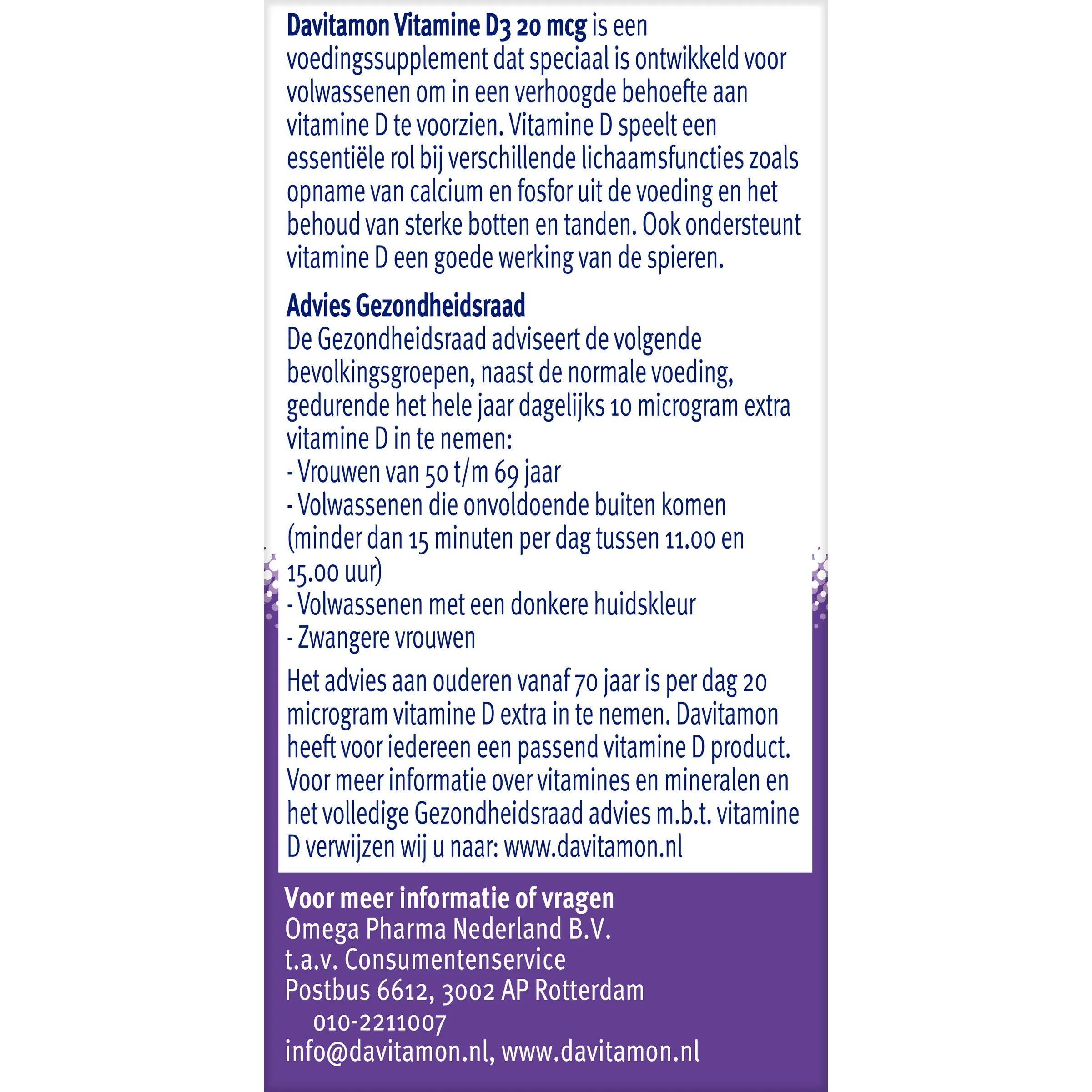 Davitamon Vitamine D3 20mcg (150 tabletten) - image 4