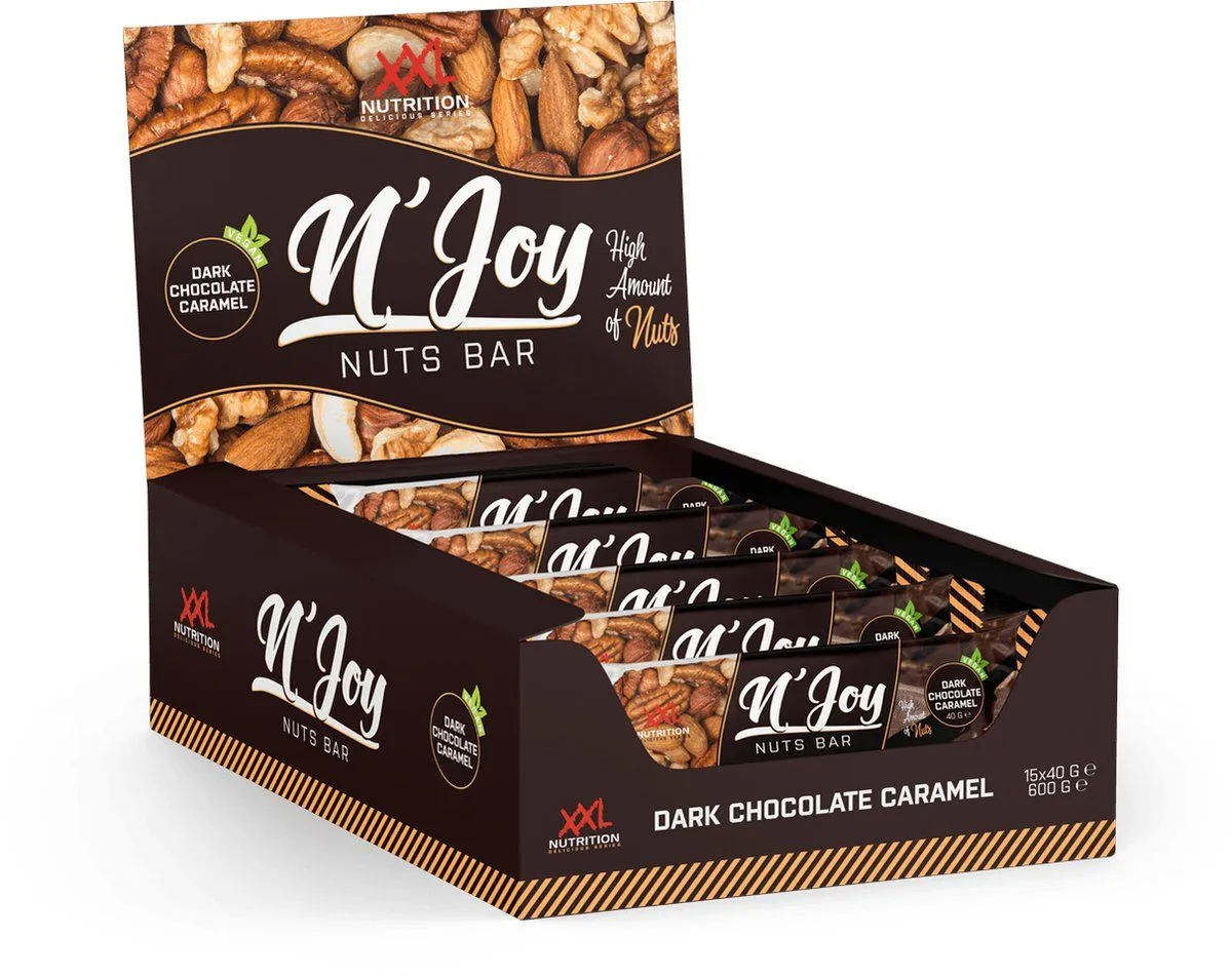 XXL Nutrition N'Joy Nuts Bar Dark Chocolate Caramel Vegan (40 gr)