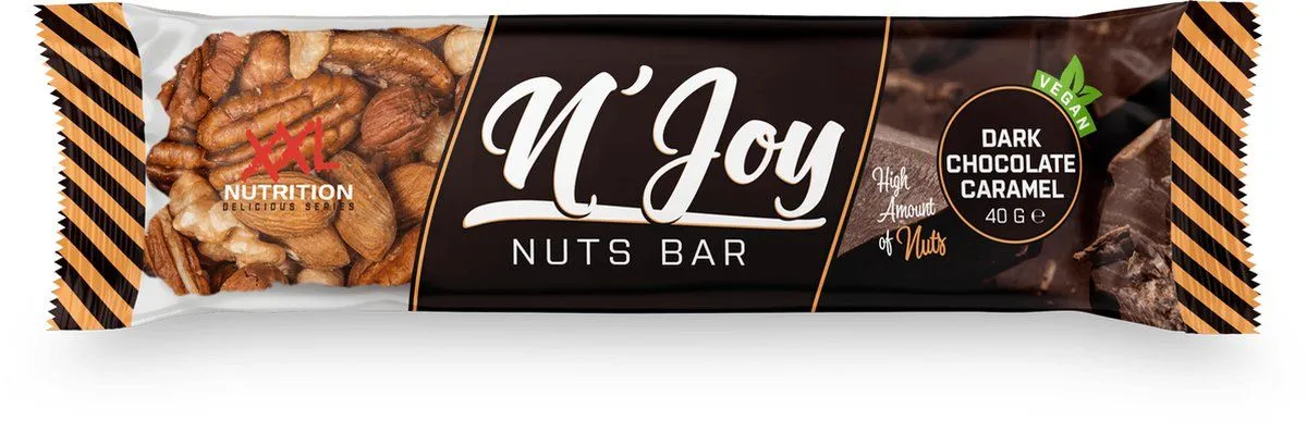 XXL Nutrition N'Joy Nuts Bar Dark Chocolate Caramel Vegan (40 gr)