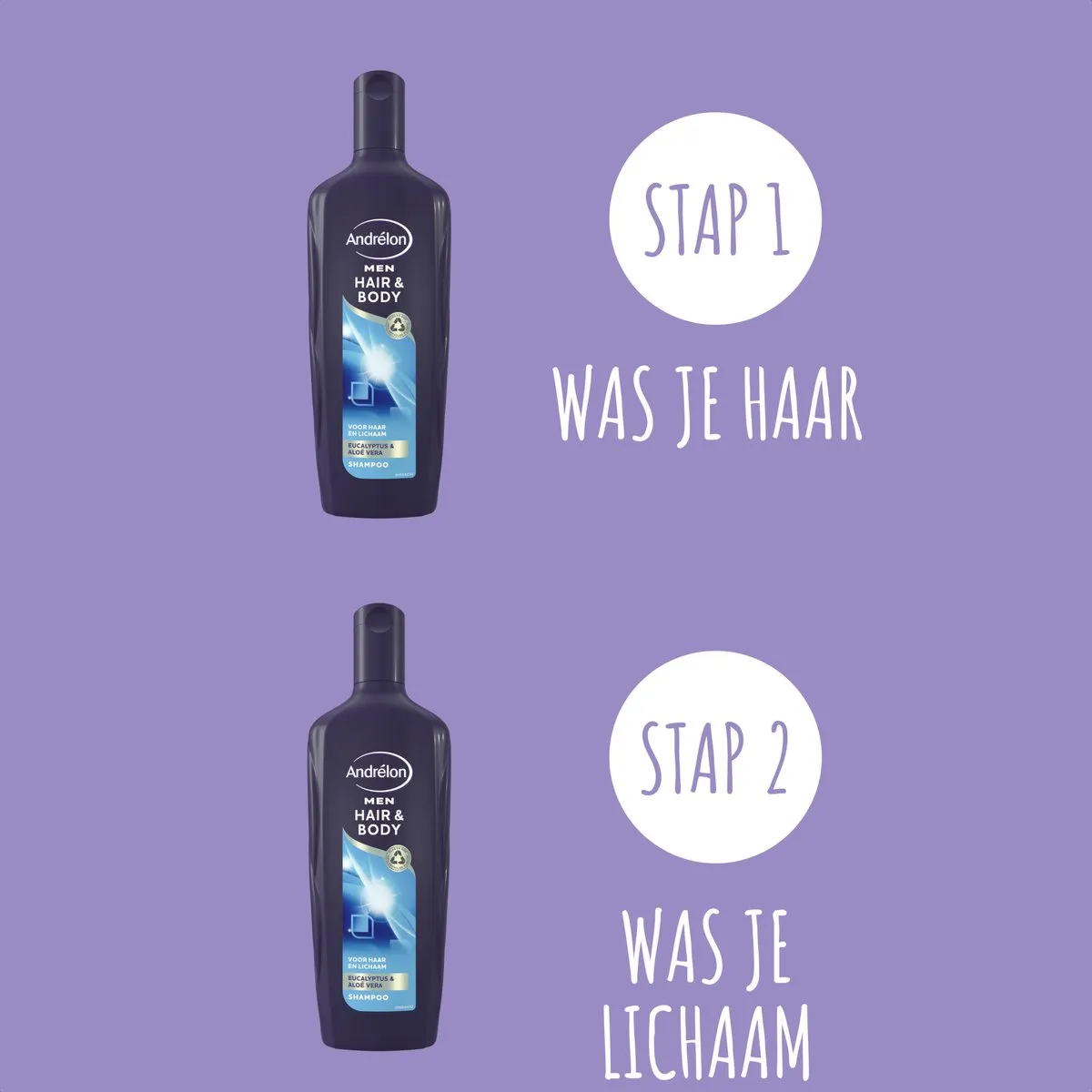 6x Andrelon Shampoo Men Hair & Body (300 ml)