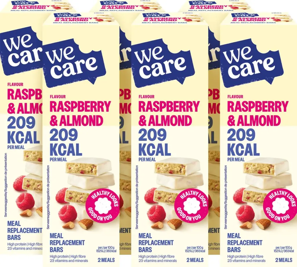 6x WeCare Bars Rasberry & Almond (116 gr)