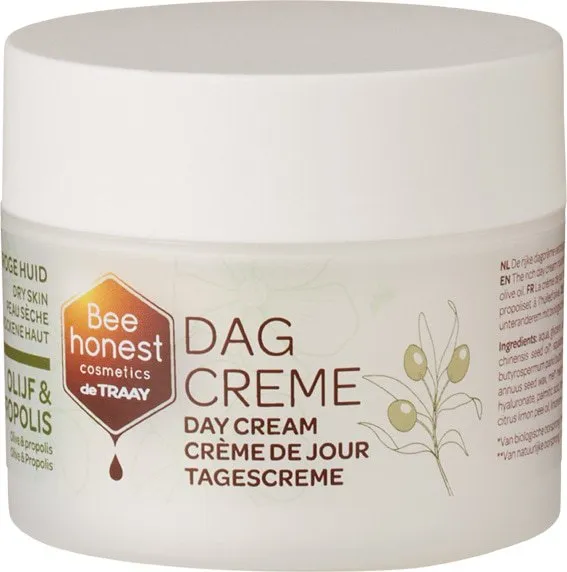 Bee honest cosmetics Dagcrème Olijf & Propolis (1 stuk)