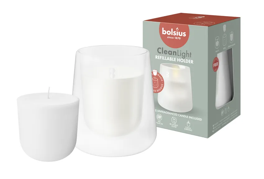 Bolsius Clean Light Starterkit Houder Wit - Incl. Geurloze Navulling (1 stuk) - image 2