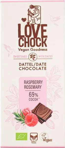 Lovechock Pure Chocolade Framboos Rozemarijn (70 gr)