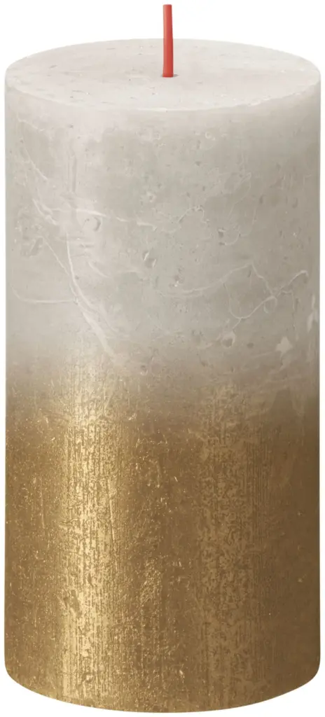 Bolsius Fading Metallic Rustiekkaars 130/68 Sandygrey + Gold (1 stuk)