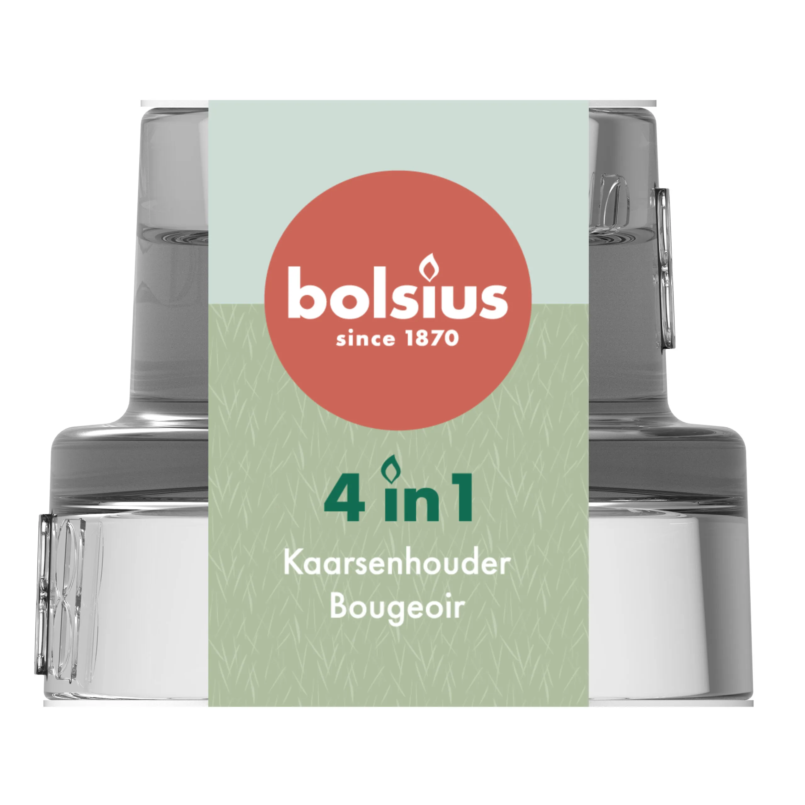 Bolsius Glazen Houder 4 In 1 Transparant (1 stuk)