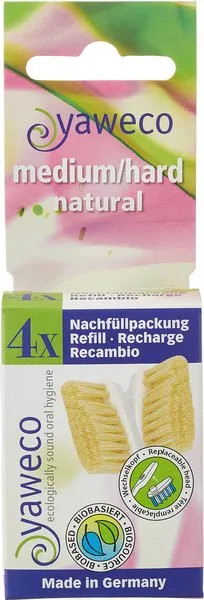 Yaweco Tandenborstel Navulkoppen Hard (4 stuks)