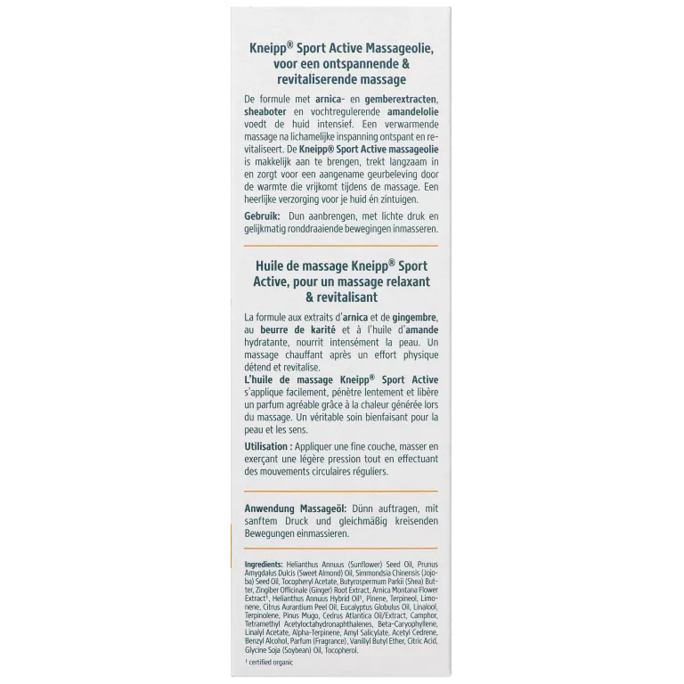 Kneipp Massageolie Sport Active (Met Pompje (100 ml) - image 2
