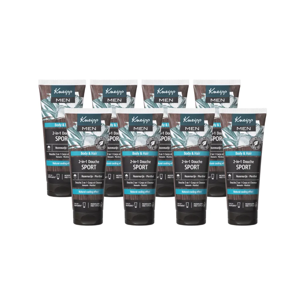 8x Kneipp Douche Men 2-In-1 Sport (8 x 75 ml)