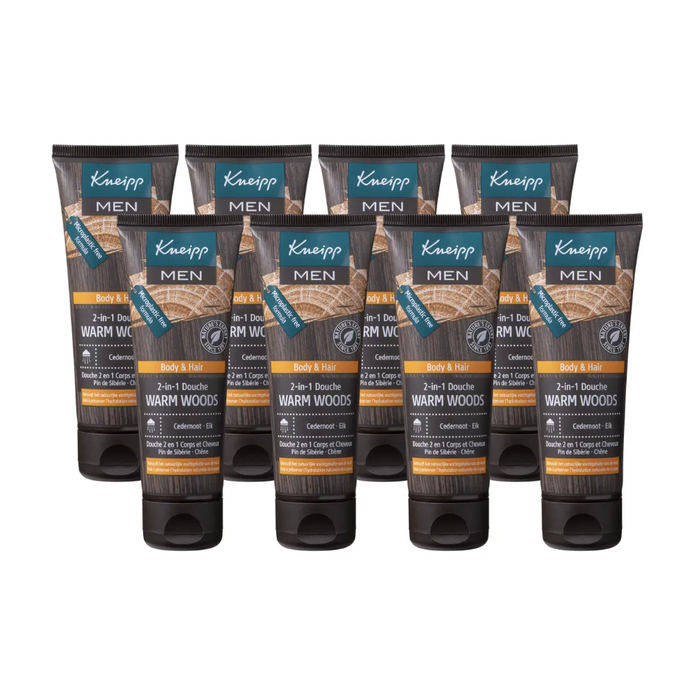 8x Kneipp Douche Men 2-In-1 Warm Woords (8 x 75 ml)
