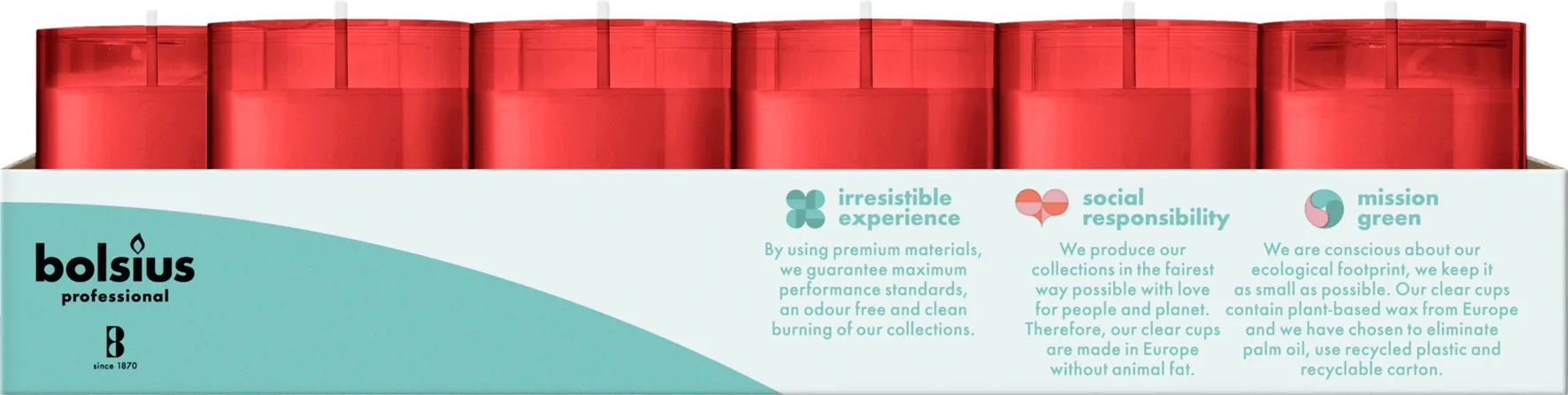 Bolsius Horeca Clear Cups 55/42 Tray 40 Rood (40 stuks) - image 3