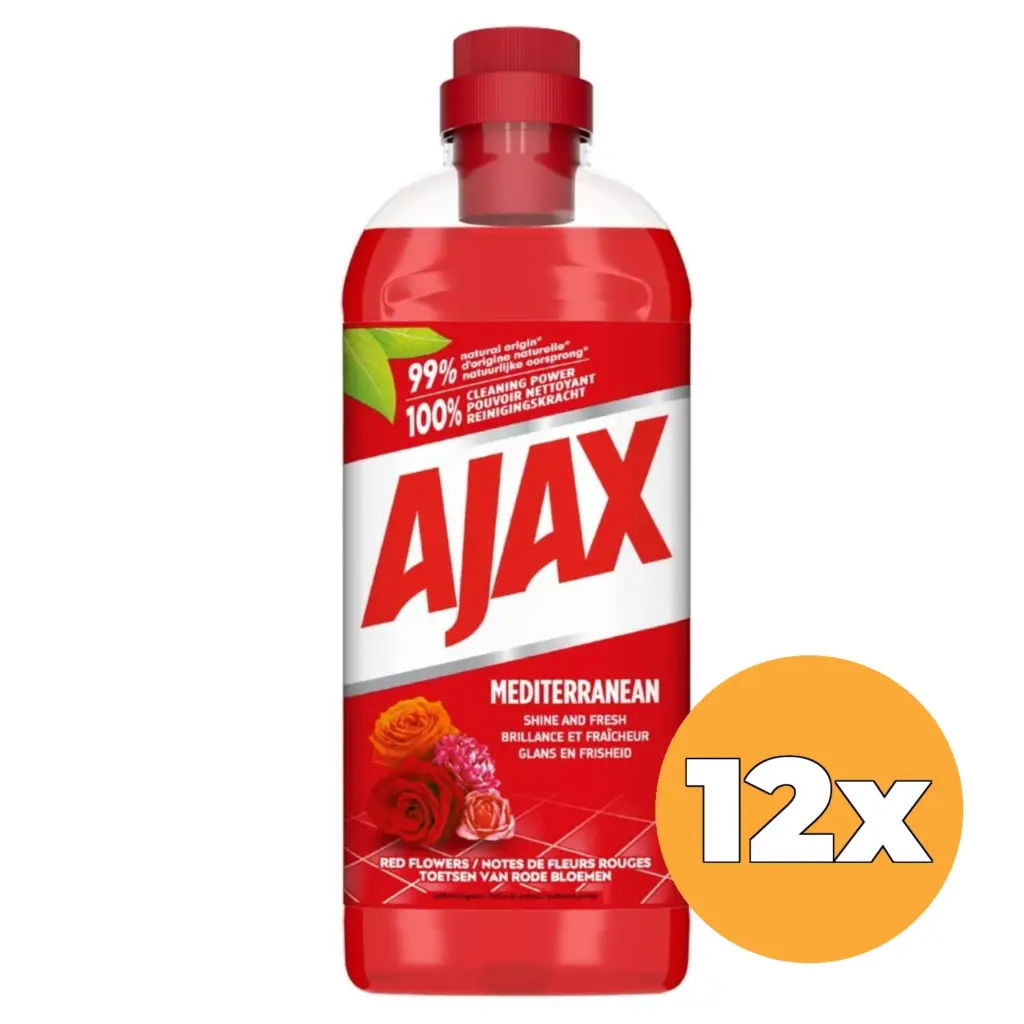 12x Ajax Apc Mediteranean Red Flowers (12 x 1000 ml)