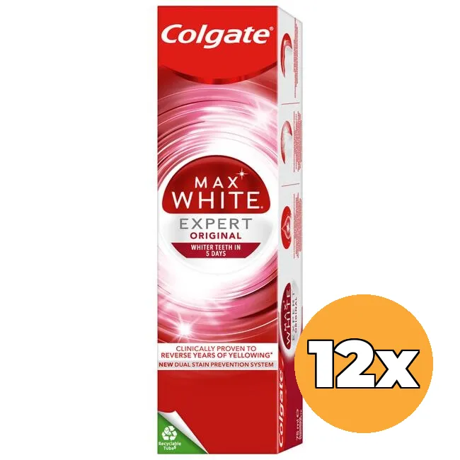 12x Colgate Tandpasta Max White One Expert White (12 x 75 ml)