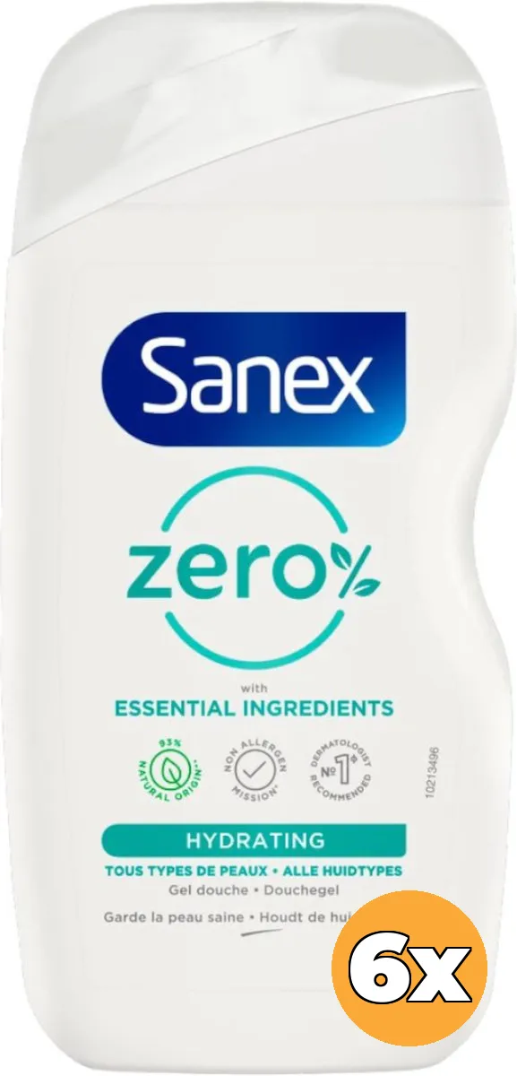6x Sanex Shower Gel Zero% Normal Skin (6 x 400 ml)