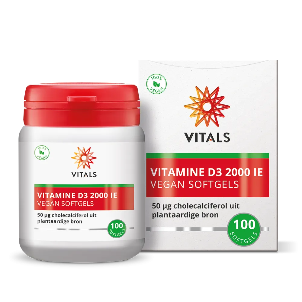 Vitals Vitamine D3 2000 ie Vegan (100 softgels